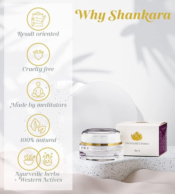 Shankara Exfoliating Face Scrub For Women & Men with Algae-Aloe Gel, Turmeric, Lavender & Papaya - Perfect Face Exfoliator For Purifying Skin, Dead Skin Scars & Rejuvenating Skin (15 ml)