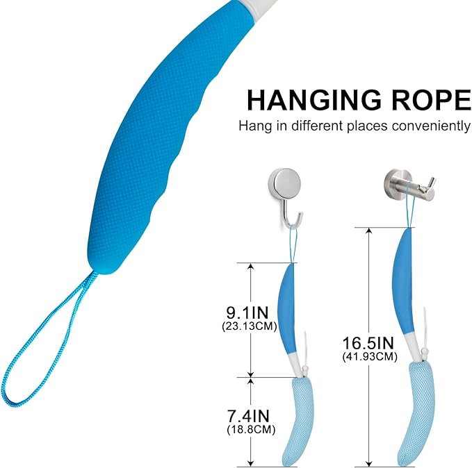 Long Handled Shower Brush, Non-Slip Long Handle Bath Brush, Back Body Brush Gentle Exfoliating and Lather Well Deep Cleansing Long-Lasting for Body