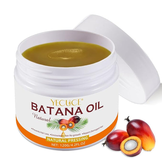 100% Natural Pure Batana Oil for Hair Growth, Unrefined Organic Raw Batana Oil Hair Growth Oil for Prevent Hair Loss, Enhances Hair Thickness, Repairs Damaged Hair for Men & Women (4.2 fl oz)