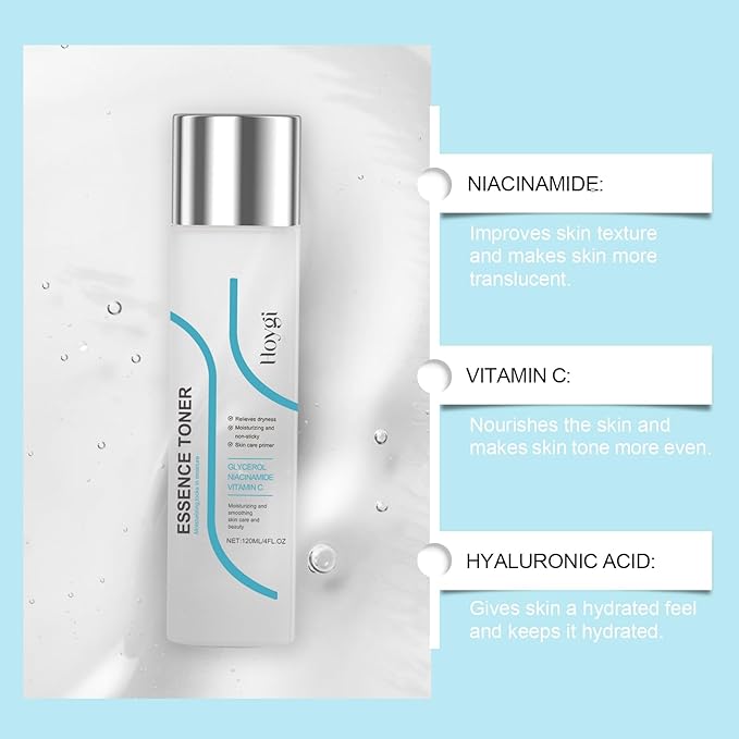 Toner for Face, Hydrating Toner for Skin Boosting, Soothing and Deep Hydration, Fit for All Skin Types, 4 Fl. Oz, Glass Bottle