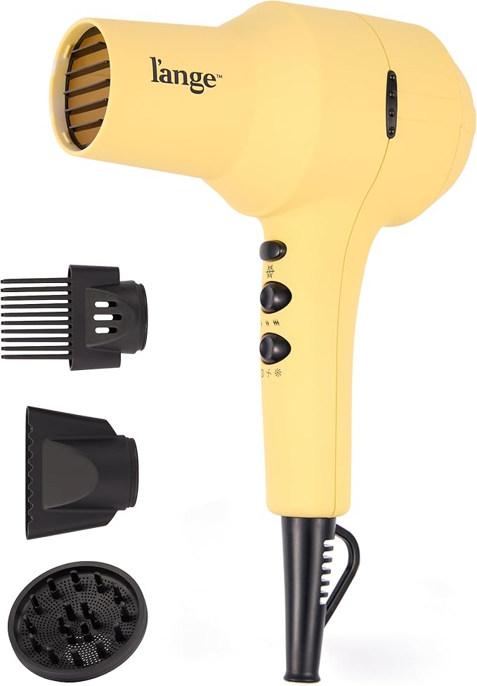 L'ANGE HAIR PowerStyle Ionic Turbo Hair Dryer | 1875W Fast Drying & Precision Styling for Long-Lasting, Frizz-Free Looks | Advanced Ionic Technology Smooths & Shines Hair (Yellow)