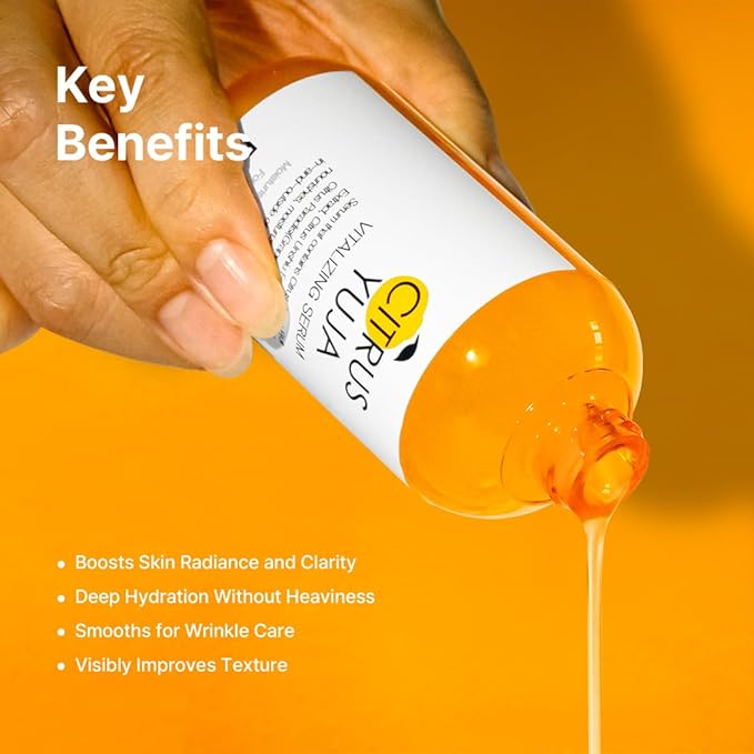 FARMSTAY Citrus Yuja Vitalizing Serum – Vitamin C Glowing Serum with Niacinamide for Dry & Sensitive Skin, Moisturizing & Rejuvenating Radiant Skin Care, Korean Skin care, for Women & Men, 3.38 fl oz