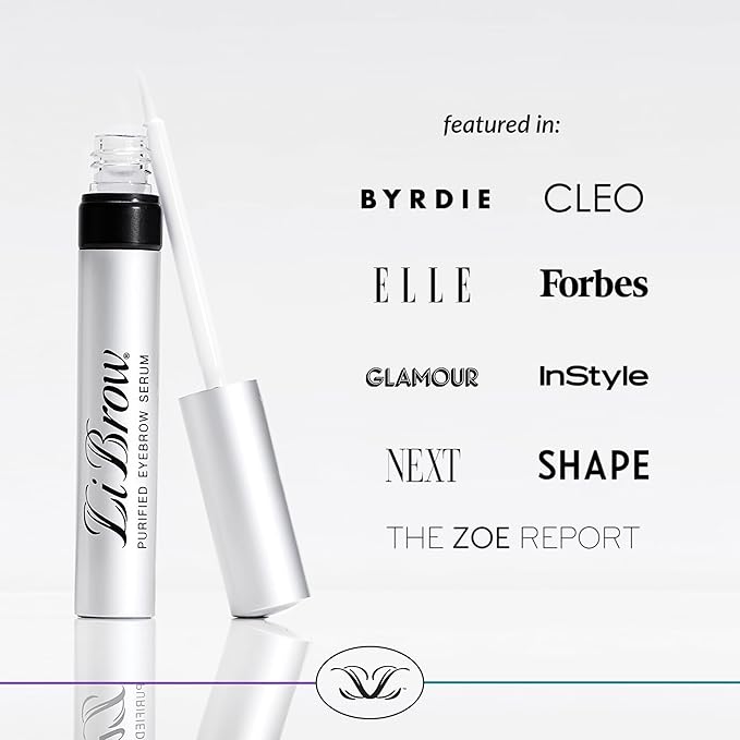 LiBrow Purified Eyebrow Serum to Grow Darker, Fuller, Thicker-Looking Brows - Natural Botanical Extracts, Safe for Sensitive Skin & Thin Overplucked Brows - Vegan & Cruelty-Free (3mL, 90-Day Supply)