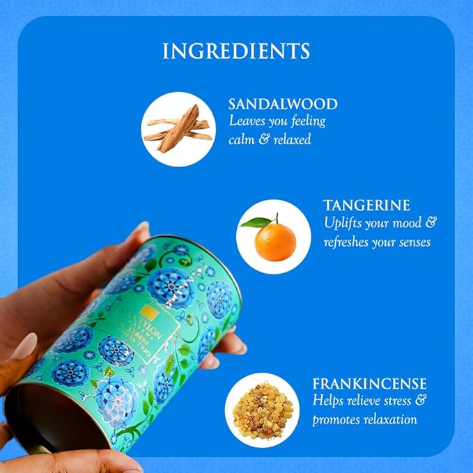 SPA CEYLON De-Stress Wellness Trio Set, Holistic Spa Essentials for Calming, Natural Ingredients, Ayurvedic Bath Gift Set, Shower Gel, Body Mist, Balm Christmas gift set (150 g, Frankincense)