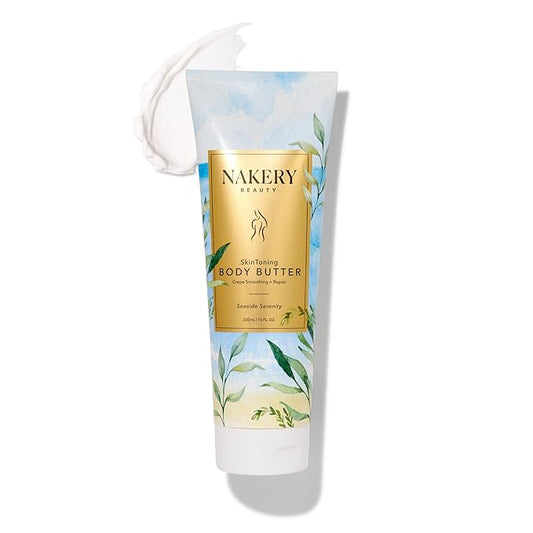 NAKERY Body Butter Anti Aging Moisturizer - Body Cream Skin Tightening Cream & Neck Firming Cream, Moisturizing Cream & Neck Tightening Cream for Body & Face Cream for Dry Skin 300ml(Seaside Serenity)