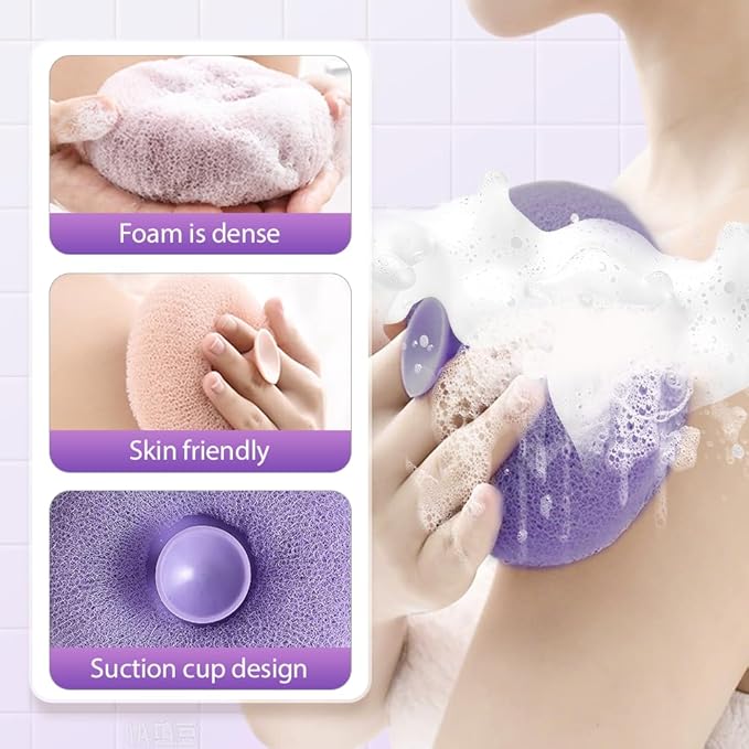 Super Soft Sunflower Suction Cup Bath Ball, 2025 Upgraded Bath Sponge Cleaning Brush Exfoliating Bath Sponge Cleaning Brush, Multi-color Mesh Pouf Sponge Mesh Shower Ball for Women, Men Shower (4 Pcs)