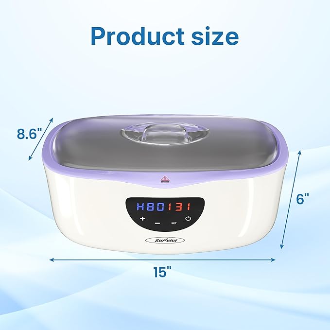 4000ml Paraffin Wax Machine for Hands and Feet, Paraffin Wax Warmer Kit with Auto-time & Temperature Control, Paraffin Bath Machine for Hands w/ 8Pack Refills, Purple