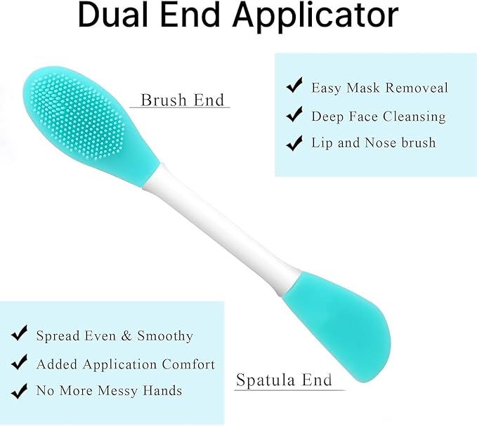 Face Scrubber,2 PCS Silicone Face Brush,Facial Cleansing Brush for Exfoliating,DIY Mask,Remove Blackheads,Deep Pore Cleansing