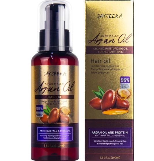 Moroccan Argan Oil Hair Treatment, Organic Moisturizing Oil for All Hair Types, Anti-Hair Fall and Renewal Formula, 3.51 fl oz