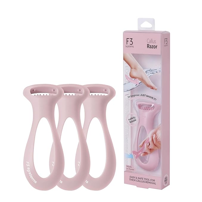 Callus Razor(3pack), Pedicure Tool, Effective for Cracked Heel, Ergonomic Design for Grip, Safety Stainless Steel Callus Shaver, Blade for Foot Care, Hard, Rough,Thick Callused Skin Remover