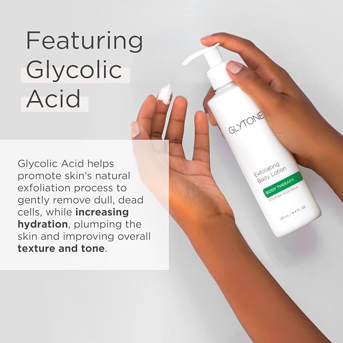 GLYTONE Glycolic Acid Body Wash – Exfoliating & Moisturizing Body Wash for Dry Skin, Reduce Keratosis Pilaris – Fragrance-Free Exfoliator with Glycolic Acid for Rough & Bumpy Skin, 2 Fl Oz