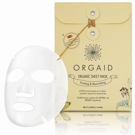 ORGAID Organic Sheet Mask | Made in USA (pack of 4) (Firming & Nourishing)