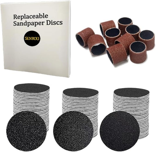 72 Sandpaper Discs (1.7'' x 1.7'' for Electric Foot File Callus Remover and 10 pcs(0.5'' x 0.5'') Sanding Rings,Sander Discs Replace Set