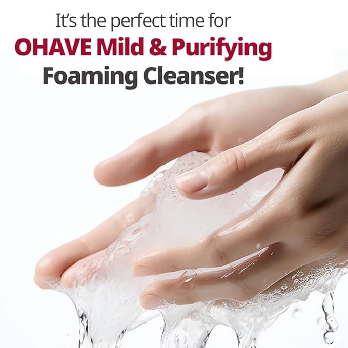 OHAVE Mild & Purifying Foaming Cleanser Gentle Vegan Face Wash with Lactobacillus Natural Botanical Extracts Hydrating & Soothing pH-Balanced 125ml