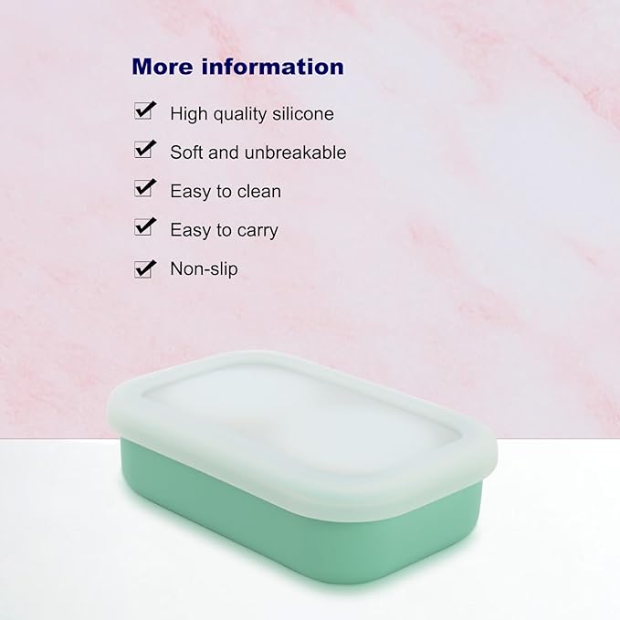 Leak Proof Travel Soap Case,Solid Shampoo Bar Holder, Silicone Soap Container with Draining Layer, Portable Bar Soap Holder for Bathroom, Camping, Gym, Easy to Clean (Green, Large)