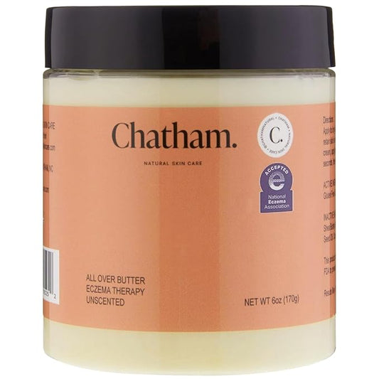 Chatham Natural Skin Care All Over Butter Eczema Relief Cream 6oz, Dry, Itchy Skin, Face, Feet and Hands. Trusted by Families and Steroid Free. Moisturizes and Softens Skin