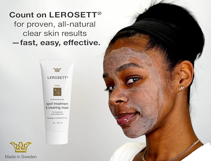 LEROSETT Acne Kit Includes Cleanser Moisturizer & Spot Treatment Mask Organic Calming Aloe & Clay Based, Clears Acne, Pimples, Blackheads & Breakouts, Vegan Acne Kit, For All Skin Types