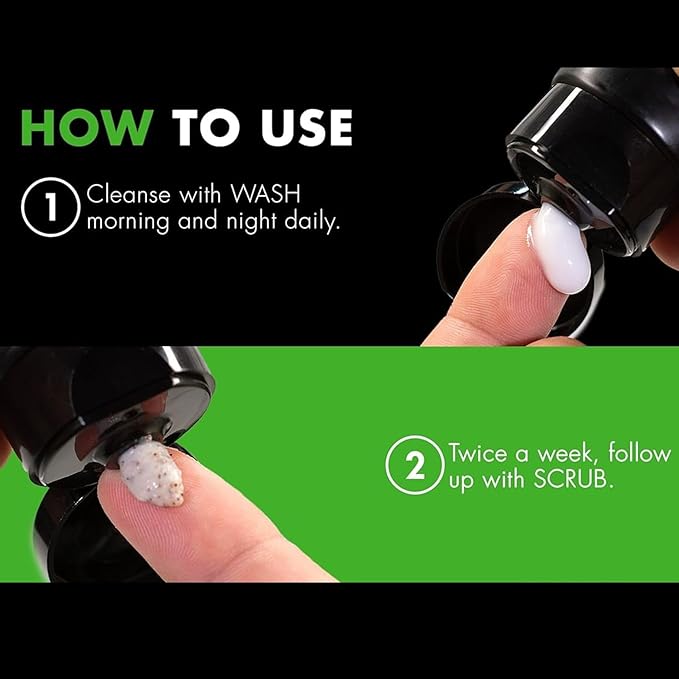 Tiege Hanley Face Wash & Exfoliating Scrub Bundle for Men, Gentle Fragrance-Free Cleanser & Cooling Face Exfoliant, Deep Cleansing & Hydrating, Gentle on Sensitive Skin, Men’s Skin Care, 2 Piece Set