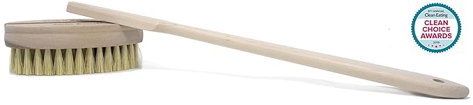 Yerba Prima Tampico Skin Brush for Exfoliation, Dry Brushing, and Blood Circulation with Natural Fiber Bristles and an All-Natural Maple Wood Handle - 1 Brush