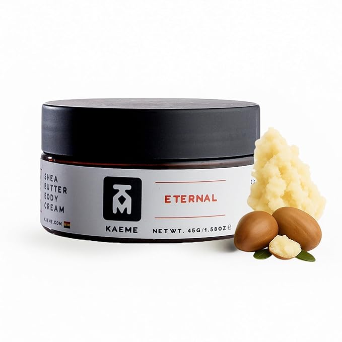 Kaeme Eternal African Whipped Body Butter Made with Raw Organic Unrefined Shea Butter, Moisturizer for Skin,With Coconut Oil,Deep Hydration for Skin, DIY, From Ghana,For Women and Men (3.4oz/100g jar)