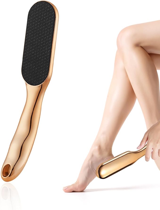 Glass Foot File and Callus Remover for Hard Skin, Cracked Heels - Heel File Pedicure Tool with Anti-Slip Grip, Fast Smooth Results, Wet and Dry Foot Scrubber Dead Skin Remover
