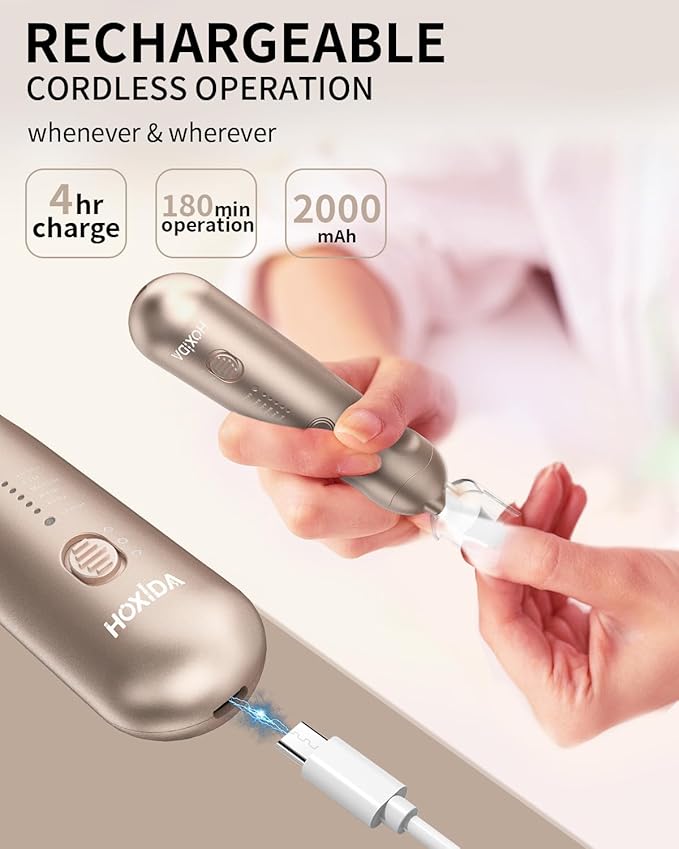 Manicure Pedicure Kit, Professional Nail Grinder for Senior Thick Toenail, Cordless Electric Nail File, 5 Speeds Pedicure Tools for feet Callus Remover, Nail Drill for Women Hand Feet Care