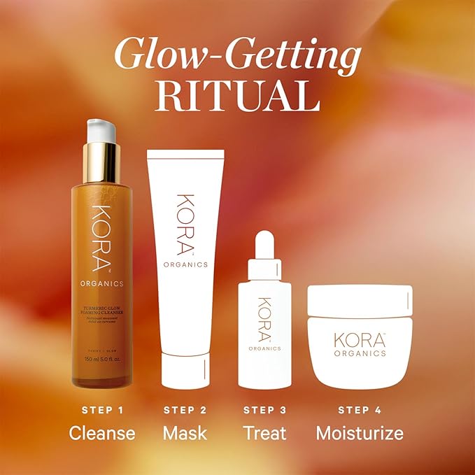 KORA Organics Turmeric Glow Foaming Cleanser, Cleanse & Nourish, Certified Organic, Cruelty Free, 5.07 oz - Face Cleanser