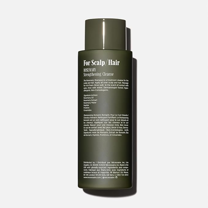 Nécessaire Rosemary Shampoo | Multi-Protein Strengthening Cleanse For Thinning Hair. For Women + Men. Good For All Hair Types/Textures. Free Of Sulfates. Color-Safe. 250 ml / 8.4 oz