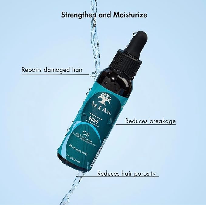As I Am Bond Oil - 2 oz - with Moringa, Amla, & Ceramides - Hair Repair Treatment For Damaged Hair