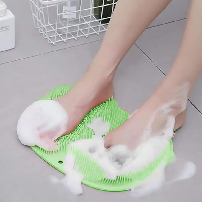 4-Pack Bath Scrubber Mat for Back Scrubbing and Foot Exfoliation - Dual-Use Shower Mats with Non-Slip Suction Cups - Soft, Durable, and Hygienic - Perfect for Full-Body Cleansing and Spa-Like Comfort