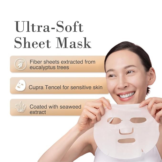 YoungMe Radiant Glamour Korean Sheet Mask – Rejuvenating & Hypoallergenic Facial Mask for All Skin Types | 25g x 6 Sheets