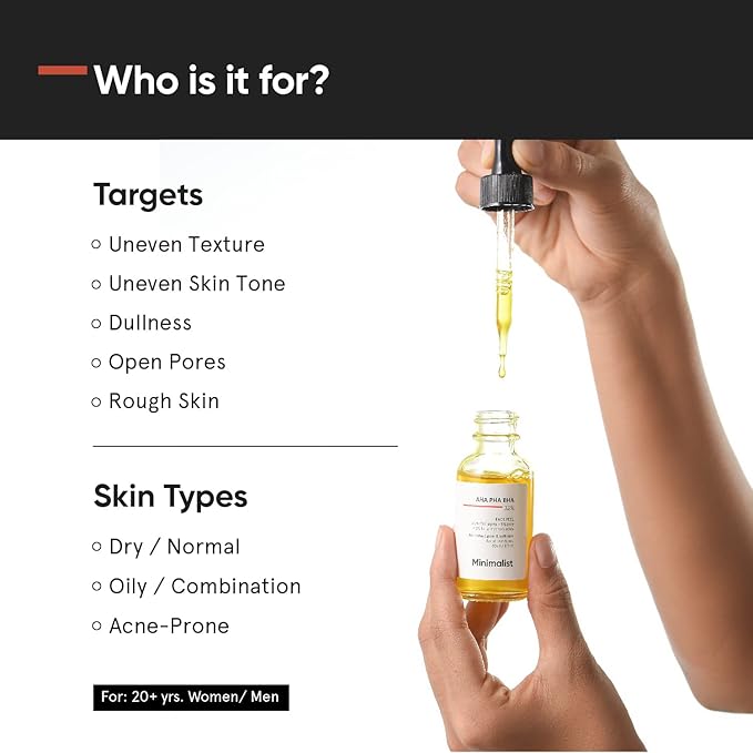 Minimalist 32% AHA BHA PHA Peeling Solution for Glowing Skin, Smooth Texture & Pore Cleansing | Weekend Facial Exfoliant Peel for Deep Pore Cleansing | For Women & Men | 1 Fl Oz / 30 ml