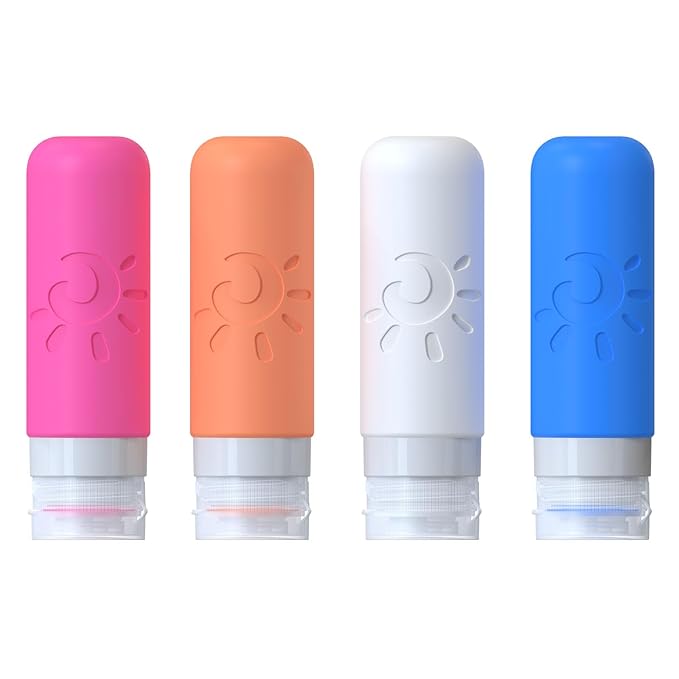 Travel Bottles for Toiletries, TSA Approved Travel Containers 3oz Leak Proof Travel Tubs Refillable Liquid Travel Accessories for Shampoo Conditioner Lotion Body Wash(Multicolored D)