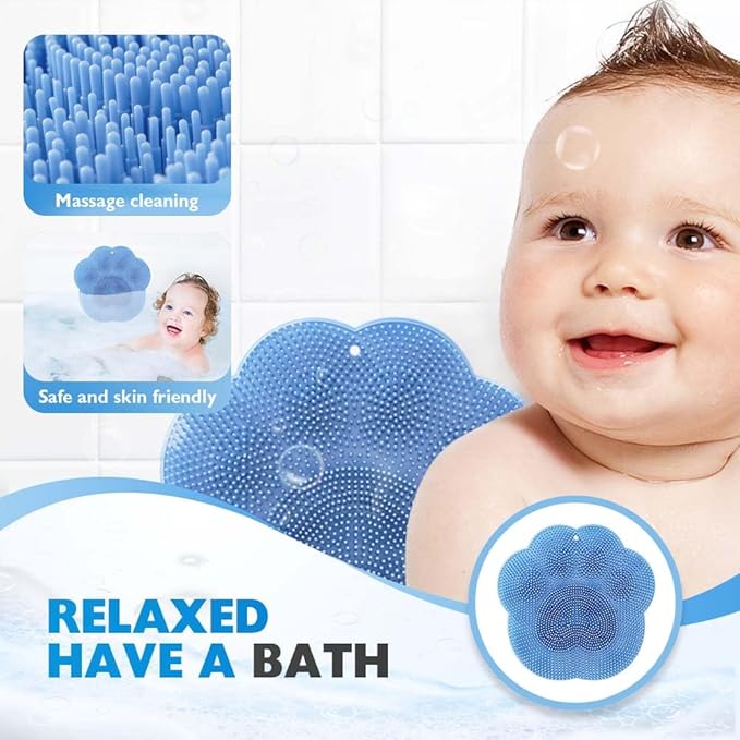 Silicone Shower Foot Scrubber Mat, 2025 New Wall Mounted Foot Back Cleaning Pad Back Washer Exfoliating Bath Wash Pad, Upgrade Shower Foot Back Scrubber Massage Pad (Grey)