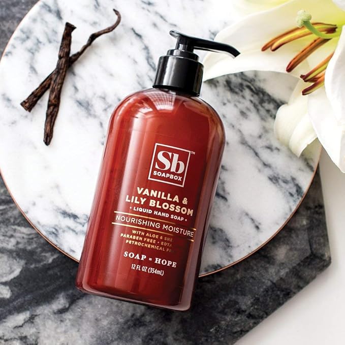 Soapbox Liquid Hand Soap Refill, Vanilla & Lily Blossom, Gentle & Moisturizing Hand Wash for Kitchen and Bathroom, Vegan & Cruelty Free, 64oz Half Gallon Refill (Pack of 1)