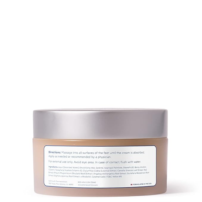 Elon Herbal Foot Cream (5 oz.) – Hydrating Foot Healing Cream w/Vitamin E & Green Tea Extract – Moisturizing & Instant Relief – For Dry Cracked Feet