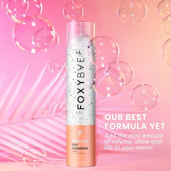 FoxyBae Volumizing Dry Shampoo Spray for Women - With Biotin for Hair Growth - For Dark, Brunette & Blonde Hair - Refreshing & Non-Toxic