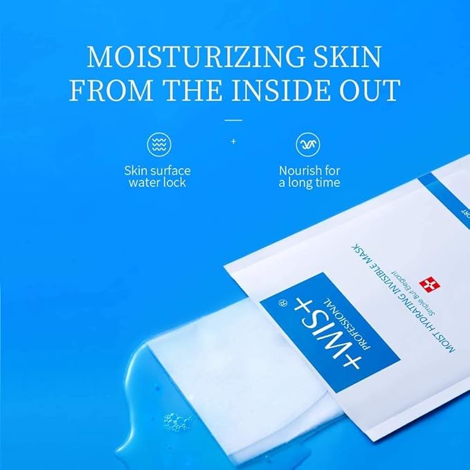 WIS Intensive Hydrating Smoothing Face Facial Sheet Mask 10 Packs, Deeply Moisturizing with Hyaluronic Acid-Witch Hazel for Oil Control & Shrink Pores-Firming & Anti Aging for Men＆Women