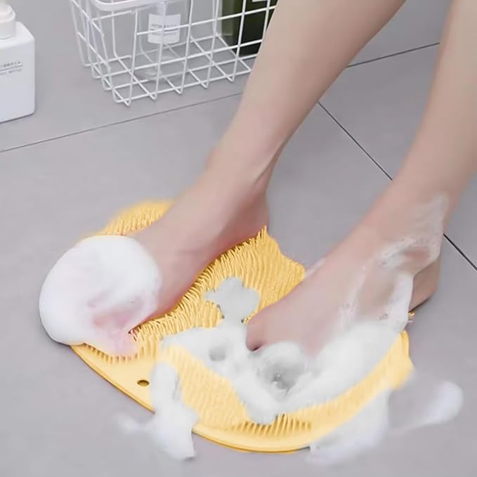 4-Pack Bath Scrubber Mat for Back Scrubbing and Foot Exfoliation - Dual-Use Shower Mats with Non-Slip Suction Cups - Soft, Durable, and Hygienic - Perfect for Full-Body Cleansing and Spa-Like Comfort