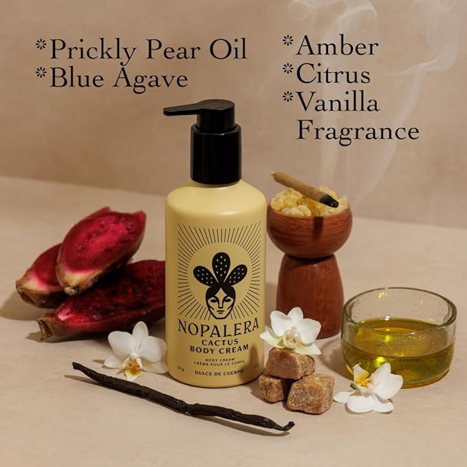 Nopalera Dulce de Cuerpo Shower Gel with Prickly Pear Oil and Blue Agave - Amber, Citrus, and Warm Vanilla Fragrance, Vegan, Moisturizing Body Wash for Skin, 8 oz.
