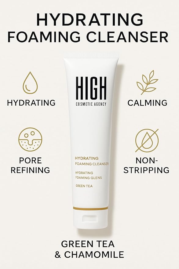 Hydrating Facial Cleanser – Gentle Foaming Wash with Glycerin, Chamomile & Green Tea for Soft, Calm, Radiant Skin – Removes Impurities Without Stripping Oils