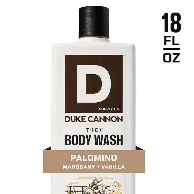 Duke Cannon Supply Co. Thick High Viscosity Body Wash – 3X Thicker, Cleansing Shower and Bath Gel, Mineral-Enriched for Men – Shower Gel – Men’s Body Scrub – Palomino 3 pack –18 oz