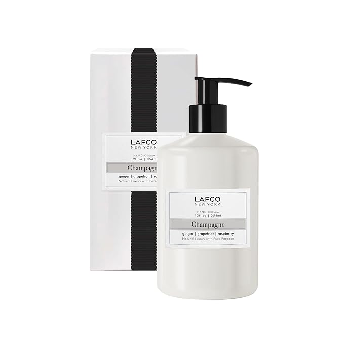 LAFCO New York Hand Cream, Champagne - 12 oz - Restores & Repairs Skin - All Skin Types - Hypoallergenic, Synthetic Free & Cruelty Free - Made in Italy