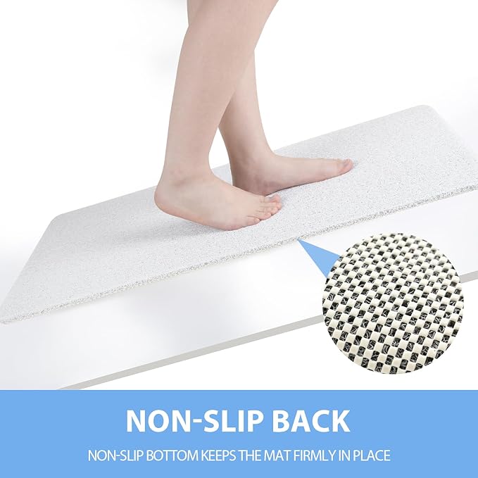 Non-Slip Bathtub Mat, Anti Slip Shower Mat, Fast Drying Bathtub Mats, Foot Scrubber Mat, Anti Slip Mat for Tub, Floor, Bathroom, Kitchen, Home, Hotel (White 24"×24")