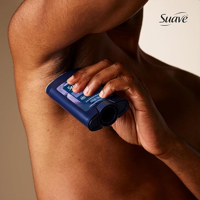 Suave Men’s Body Wash, Refresh + Invisible Solid Ocean Charge Antiperspirant Deodorant Stick, 48H Sweat & Odor Protection (2 Piece Set)