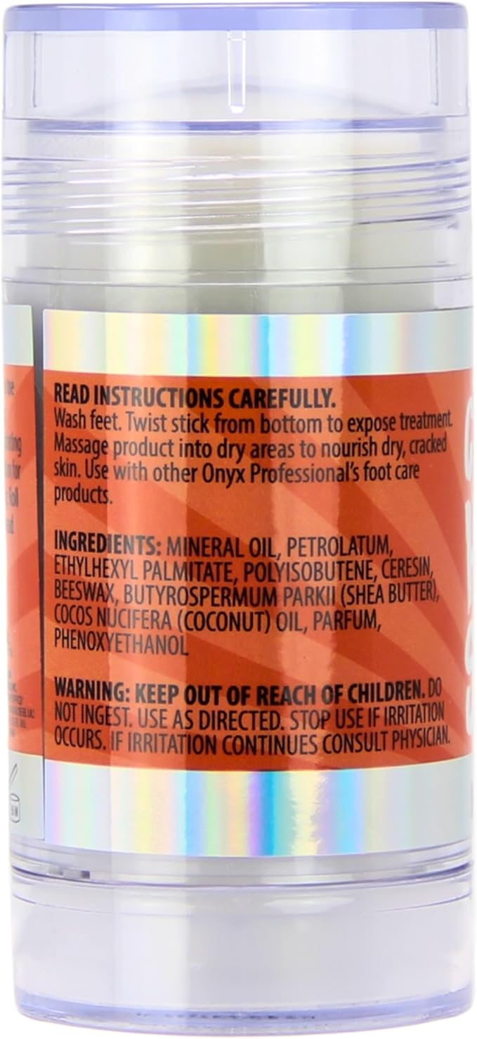 Onyx Professional Cracked Heel Repair Balm Stick for Dry Cracked Feet Treatment, Orange Scent, 2 pack - Moisturizing Foot Balm, Rolls On, No Mess Like Foot Cream or Foot Lotion, Heel Treatment