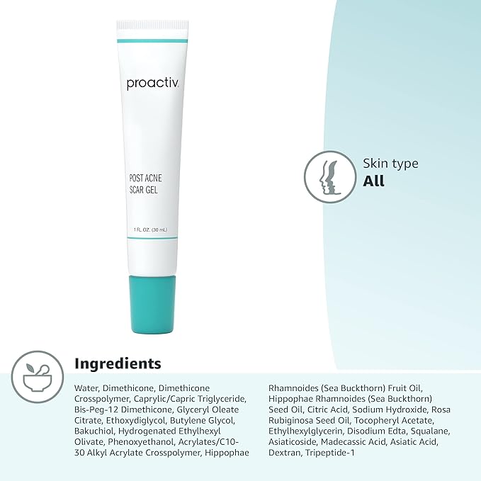 Proactiv Post Acne Scar Gel, Bakuchiol & Vitamin E Face Treatment for Smoothing Skin Texture, Reducing Scars & Enlarged Pores, 1 Oz