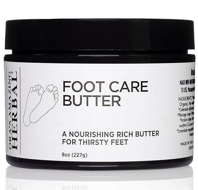 Ora's Amazing Herbal Foot Care Butter, Heel Balm, Foot Balm, Repair Cream for Dry Cracked Heels & Feet (8 oz)