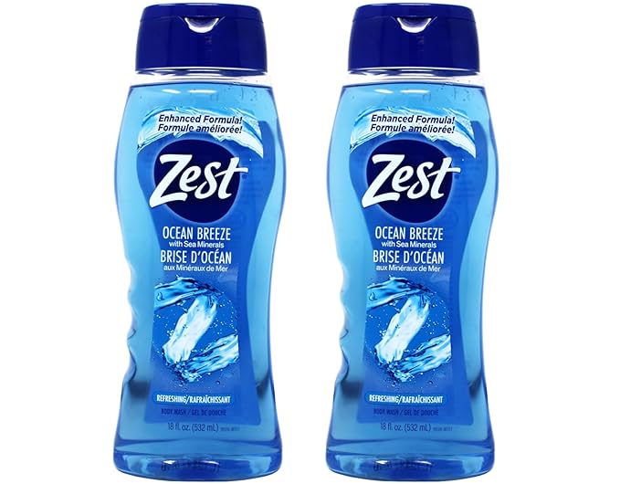 Zest Body Wash Ocean Breeze with Sea Minerals Refresh 18 Ounce (Pack of 2)