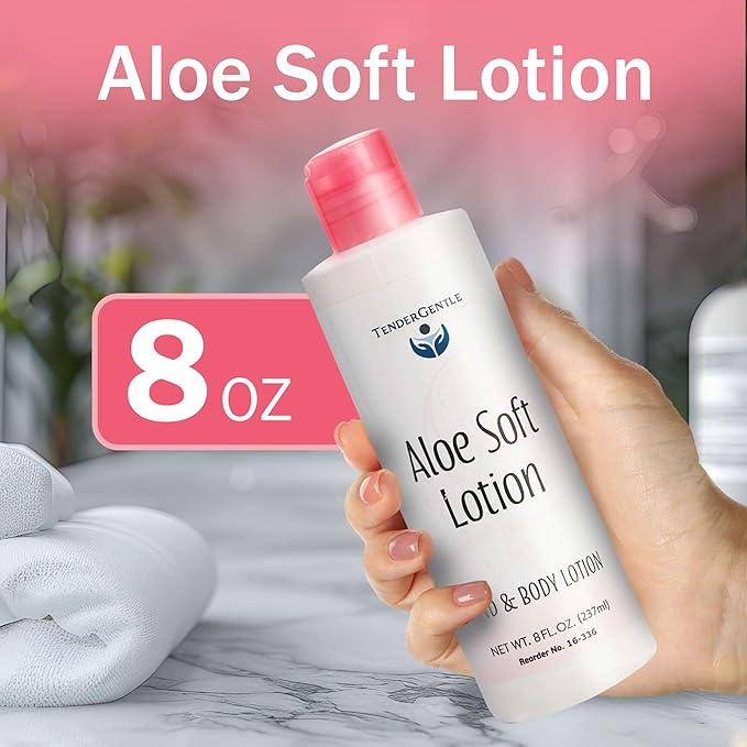 Aloe Lotion for Hands and Body - 2 Bottles with 8 oz of Aloe Vera Lotion for Dry Skin - Good for Sensitive Skin and Extra and Severely Dry Skin - Aloe Vera Moisturizer